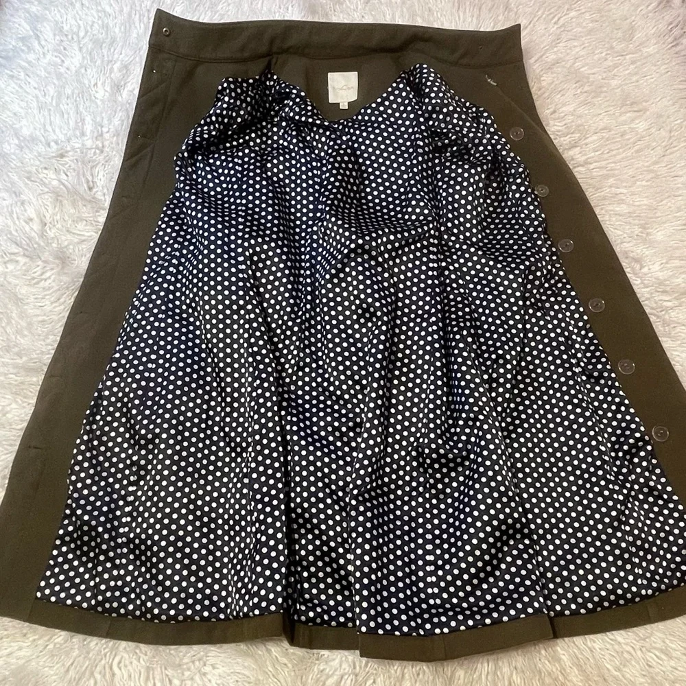 Modcloth Olive Belted High Collar Wool Coat - Picture 11 of 13